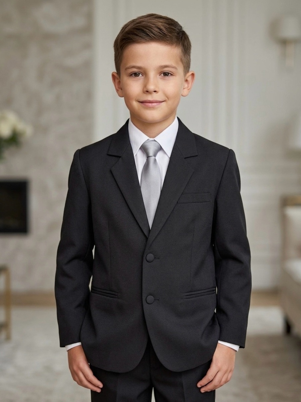 Black Blazer for Kids by - Classic Two-Button Jacket